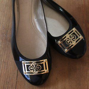 Isola Britt II Flats, Black Patent Leather, Size 9.5